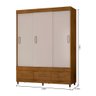 Guarda Roupa 3 Portas 3 Gavetas Araplac Freijó Baunilha - 8