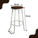Ver imagem 2 de Banqueta Industrial Alta Bancada Cozinha Luna:marrom