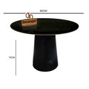 Ver imagem 2 de Mesa Jantar Cone Laqueado Tampo Redondo Laca com Vidro 80cm Preto
