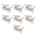 Ver imagem 1 de Kit 7 Conjuntos de Mesa Dobravel com 2 Cadeiras de Madeira 70x70 para Restaurante e Bar - sem Pintur