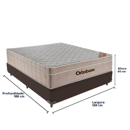 Cama Box Viúvo Marrom e Colchão Ortobom Airtech Springpocket - 5