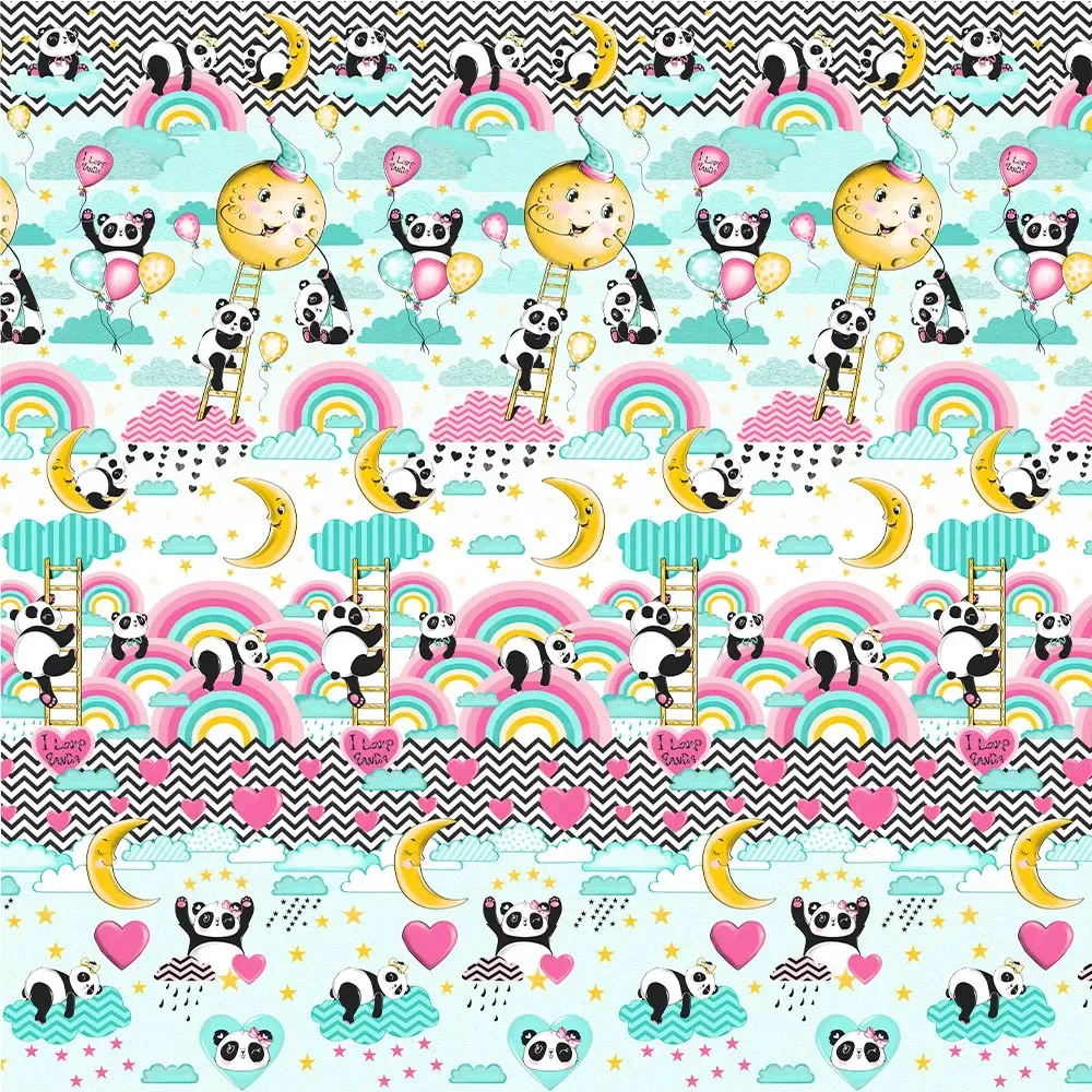 Kit Cobre Leito Casal Kids Estampado Love Panda com 3 Peças 2,00 X 2,20 M - 2