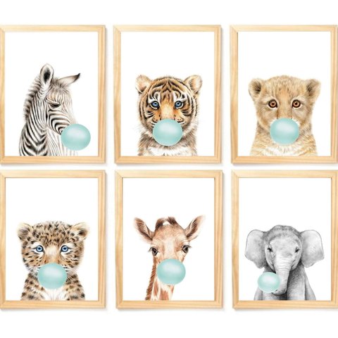 Quadro Infantil 6 un A4 vidro e pendurador