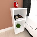 Ver imagem 1 de Mesa de Cabeceira Simples Branco Minimalista Moderno Mesa Lateral Mdf Branca