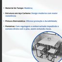 Ver imagem 4 de Mesa Quadrada Industrial 70cm Preta Tampo Madeira Branco