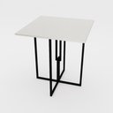 Ver imagem 2 de Mesa Quadrada Industrial 70cm Preta Tampo Madeira Branco