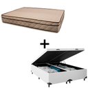 Ver imagem 1 de Cama Baú Casal 138 Bipartido Tecido Sintético Branco com Colchão Polônia Bello Box - D28 66x138x188