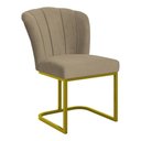 Ver imagem 3 de Cadeira Flor Pés Metal Reforçado Dourado Mesa Estudos Quarto Cor:capuccino