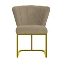 Ver imagem 4 de Cadeira Flor Pés Metal Reforçado Dourado Mesa Estudos Quarto Cor:capuccino