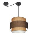 Ver imagem 1 de Lustre Sala de Jantar com Desvio Vivare Md-4397 Cúpula em Tecido 40cm Palha Café Palha 110v 220v