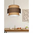 Ver imagem 5 de Lustre Sala de Jantar com Desvio Vivare Md-4397 Cúpula em Tecido 40cm Palha Café Palha 110v 220v