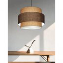 Ver imagem 4 de Lustre Sala de Jantar com Desvio Vivare Md-4397 Cúpula em Tecido 40cm Palha Café Palha 110v 220v