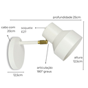 Ver imagem 3 de Luminária de Parede Arandela Articulada Elizabeth Branco