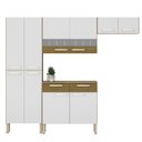 Ver imagem 6 de Armário de Cozinha Compacta 10 Portas 2 Gaveta com Balcão Atenas - Freijó/supremo/cp Ripado Freij
