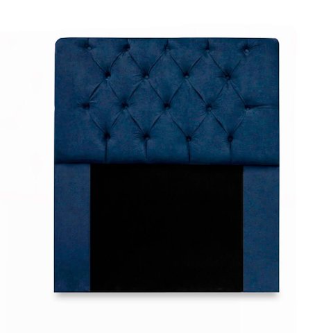 Cabeceira Mirage para Cama Box Solteiro 90cm com Capitonê Suede - Renascer Decor:azul Marinho