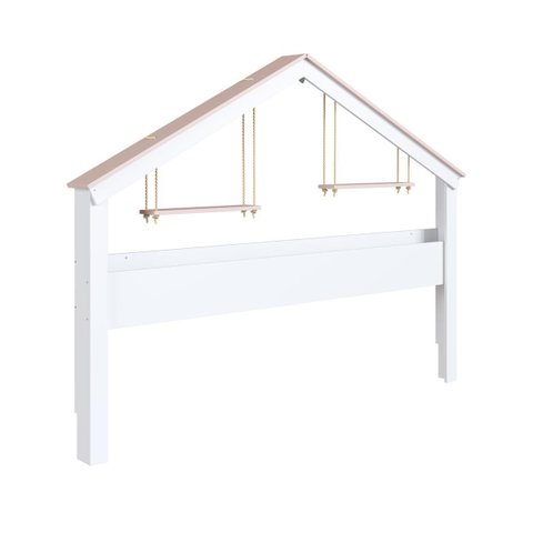 Moldura Casinha Livreiro Prateleiras Suspensas 200,3X14,8cm Branco/Rosa