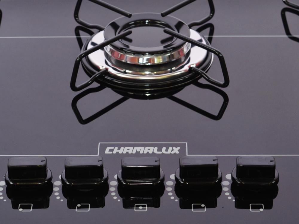 Fogão Cooktop 5 Bocas Ultra Chama Bivolt - Preto - Chamalux - 6