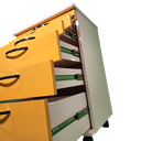 Ver imagem 4 de Mesa Auxiliar Amarela com 5 Gavetas + Bandeja Organizadora