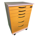 Ver imagem 1 de Mesa Auxiliar Amarela com 5 Gavetas + Bandeja Organizadora