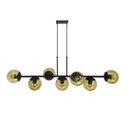 Ver imagem 1 de PENDENTE JABUTICABA B/7 PRETO COM GLOBO ÂMBAR Enerlux