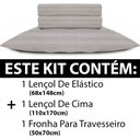 Ver imagem 2 de Jogo De Cama Lençol Para Mini Cama Montessoriana 100% Algodão Percal 300 Fios Premium BF Colchões