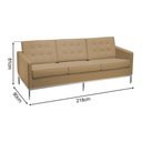Ver imagem 2 de Sofá Fk 3 Lugares Couro Natural Linha Premium Design Modernista Sala Recepção Alto Padrão - Bege