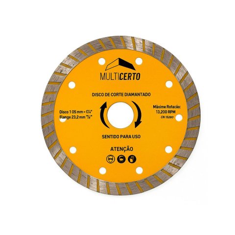 Disco de Corte Diamantado Porcelanato Turbo com Reforco 115mmx2.0mm - Multicerto
