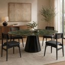 Ver imagem 4 de Mesa de Jantar Cone Oval 244x137 cm Tampo Mármore Vitória Régia Base Laca Preta