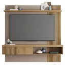Ver imagem 4 de Painel Selina Ripado 180cm para Tv até 65 com Porta de Correr e Prateleira Mdp Buriti/fendi G11 - Gr
