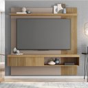 Ver imagem 2 de Painel Selina Ripado 180cm para Tv até 65 com Porta de Correr e Prateleira Mdp Buriti/fendi G11 - Gr