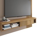 Ver imagem 3 de Painel Selina Ripado 180cm para Tv até 65 com Porta de Correr e Prateleira Mdp Buriti/fendi G11 - Gr