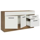 Ver imagem 5 de Balcão Gabinete de Pia Cozinha 150 cm 2 Portas e 2 Gavetas (Sem Tampo e Pia) Rustic/Branco Agata Madesa