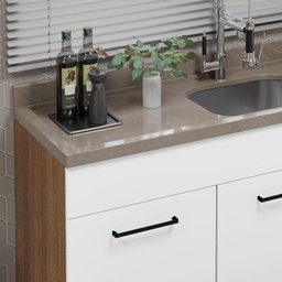 Balcão Gabinete de Pia Cozinha 150 cm 2 Portas e 2 Gavetas (Sem Tampo e Pia) Rustic/Branco Agata Madesa - 7