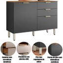 Ver imagem 4 de Balcão para Cozinha 120cm 2 Portas 2 Gavetas Olga Amêndola/Grafito