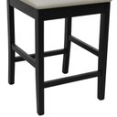 Ver imagem 7 de Banqueta Média Pérola Madeira Maciça com Telinha c/ 62cm Altura - Preto Assento Estofado Linho Bege