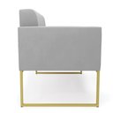 Ver imagem 4 de Sofá Namoradeira Elisa Suede Cinza Base Metálica Industrial Dourada - D'Rossi