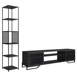Rack 180 Cm 2 Pt Estante Prateleira Industrial 27x23 Preto Pp