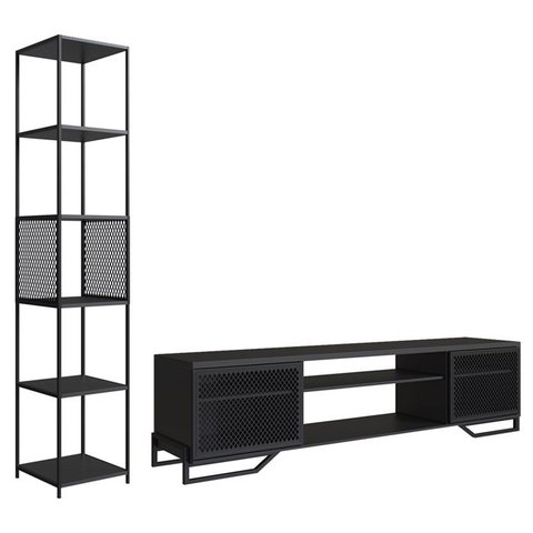 Rack 180 Cm 2 Pt Estante Prateleira Industrial 27x23 Preto Pp