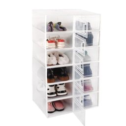 Kit 6 Caixas Sapateira Empilhável Organizadora Dobrável para Roupas Sapatos Tênis e Closet Azul - 2