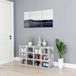 Kit 6 Caixas Sapateira Empilhável Organizadora Dobrável para Roupas Sapatos Tênis e Closet Azul - 6