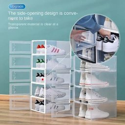 Kit 6 Caixas Sapateira Empilhável Organizadora Dobrável para Roupas Sapatos Tênis e Closet Azul - 4