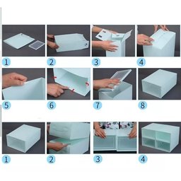 Kit 6 Caixas Sapateira Empilhável Organizadora Dobrável para Roupas Sapatos Tênis e Closet Azul - 7