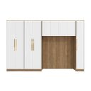 Ver imagem 2 de Quarto Modulado Kappesberg Adapt Nogueira/Branco 4 Peças 349cm