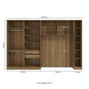 Ver mais imagens de Quarto Modulado Kappesberg Adapt Nogueira/Branco 4 Peças 349cm