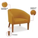 Ver imagem 3 de Poltrona Sala Decorativa Stella Pé Madeira Trapézio Castanho Veludo D03 - D’Rossi