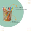 Ver imagem 6 de Kit de Porta Caneta Lápis Aramado Redondo Dourado 10cm - 12 Unidades