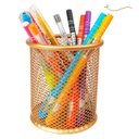 Ver imagem 2 de Kit de Porta Caneta Lápis Aramado Redondo Dourado 10cm - 12 Unidades