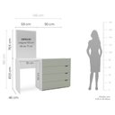 Ver imagem 3 de Cômoda Penteadeira 4 Gavetas com Espelho Porto