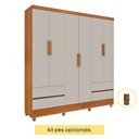 Ver mais imagens de Guarda Roupa Casal Oregon 6 Portas 4 Gavetas com Pés Tcil Tcil Móveis Guarda Roupa Casal Oregon 6 Po