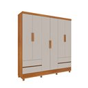 Ver imagem 2 de Guarda Roupa Casal Oregon 6 Portas 4 Gavetas com Pés Tcil Tcil Móveis Guarda Roupa Casal Oregon 6 Po